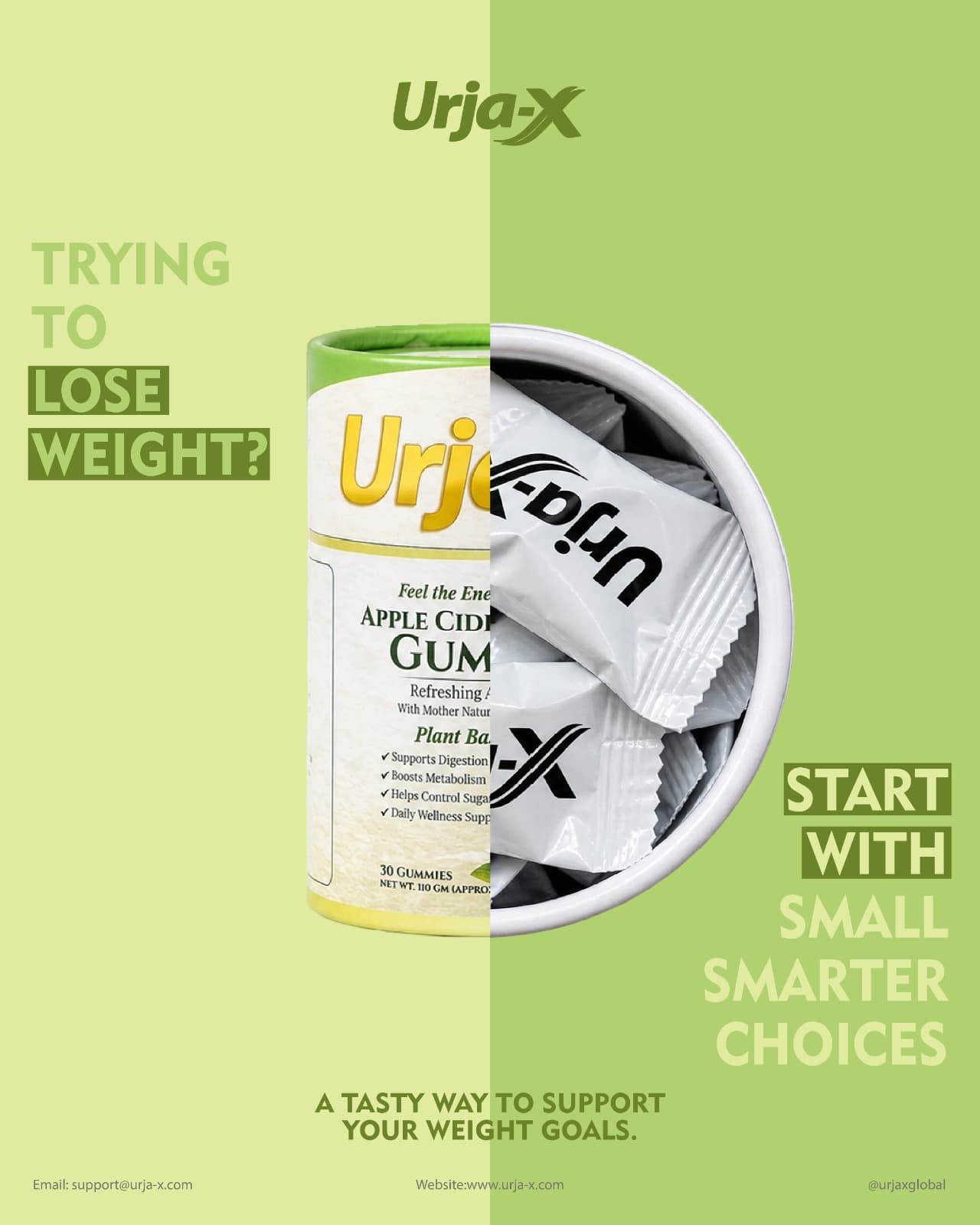 Urja-X weight loss product creative